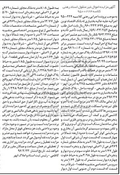 مزایده,مزایده اپارتمان به مساحت 92.99 مترمربع 