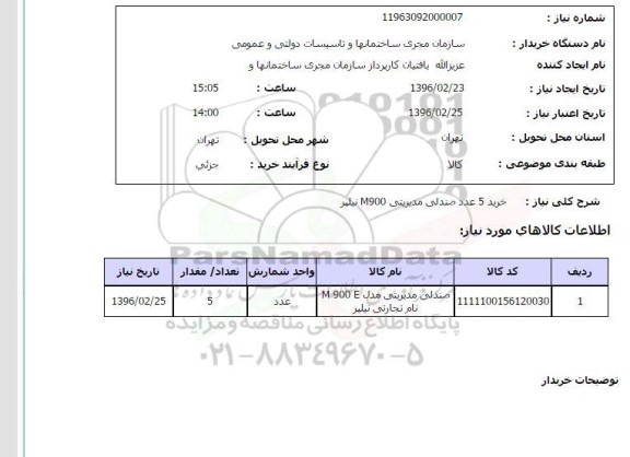 استعلام خرید 5 عدد صندلی مدیریتی M900 نیلپر