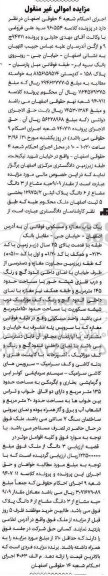 مزایده,مزایده مقدار 9.09 حبه مشاع از سه دانگ مشاع از پلاک ثبتی