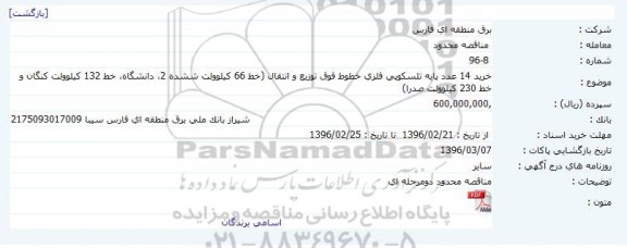 مناقصه  خرید 14 عدد پایه تلسکوپی