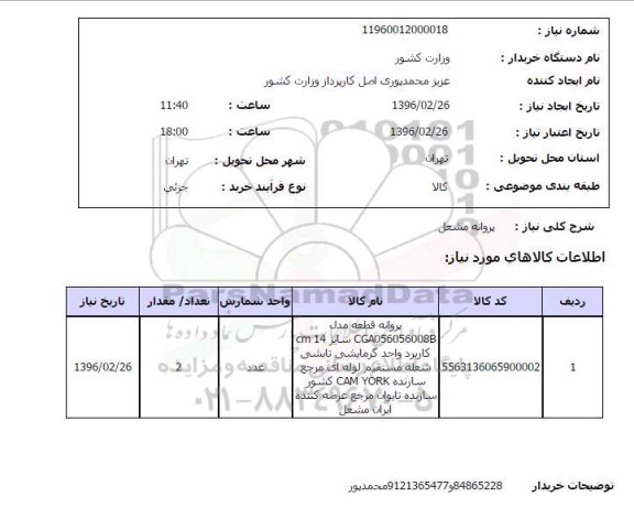 استعلام پروانه مشعل