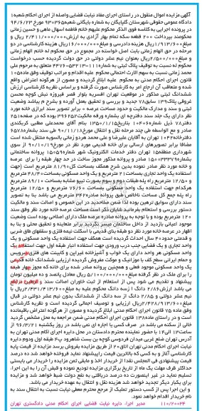 مزایده,مزایده پلاک ثبتی به شماره 111-53213-4476 