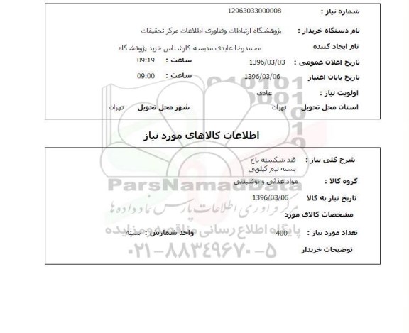استعلام , استعلام قند شکسته باخ 