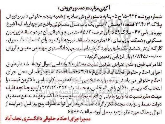 مزایده,مزایده منزل مسکونی عرصه 85.2مترمربع