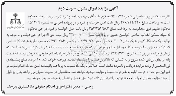 مزایده یکدستگاه گریدر هپکو