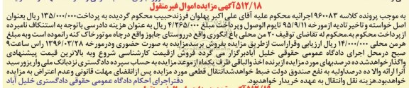 مزایده,مزایده 20 من محلی باغ انگوری