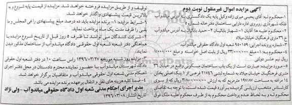 مزایده,مزایده ساختمان مسکونی مساحت 197.87متر