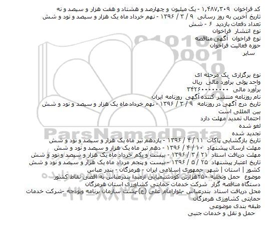 آگهی مناقصه، مناقصه حمل و تخلیه ۲۵۰هزارتن کودشیمیایی ازمبدا بندرعباس به اقصی نقاط کشور    
