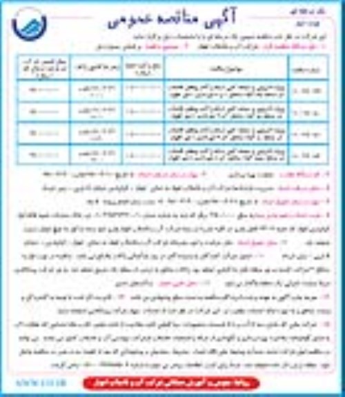 آگهی مناقصه عمومی، مناقصه پروژه لایروبی و صفحه کشی شبکه و آدم روهای فاضلاب ... - نوبت دوم 