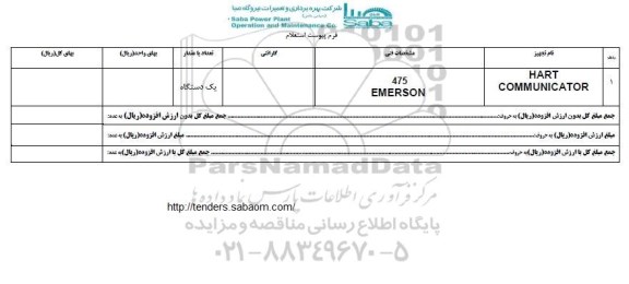 استعلام , استعلام​ ​HART COMMUNICATOR