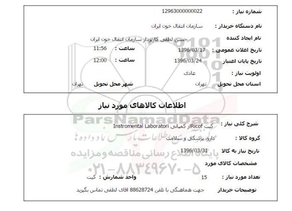 استعلام, استعلام کیت IRicof