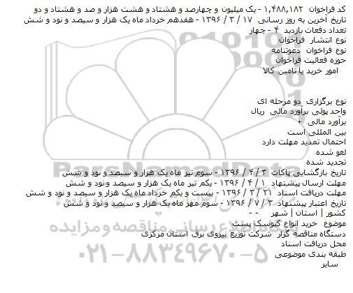 فراخوان خرید انواع کیوسک پست