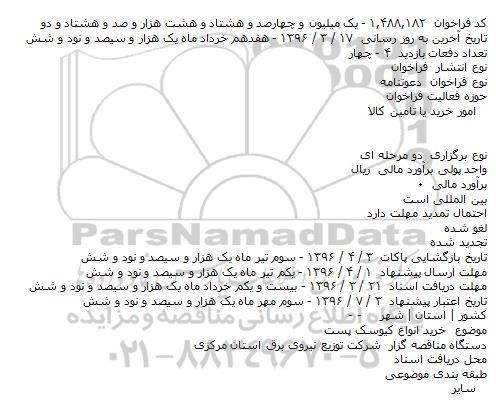 مناقصه خرید انواع کیوسک پست    