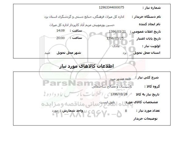 استعلام قلعه هفتهر میبد 