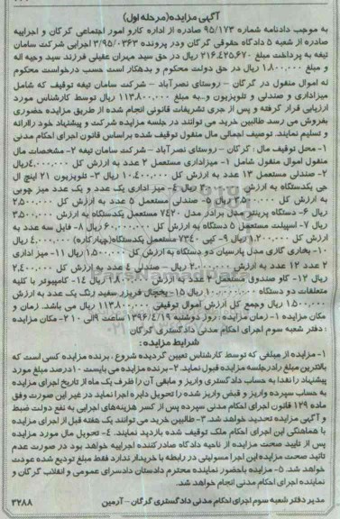 مزایده انواع میز اداری و...