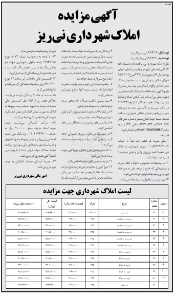 مزایده,مزایده فروش املاک تعداد 12 قطعه نوبت دوم 