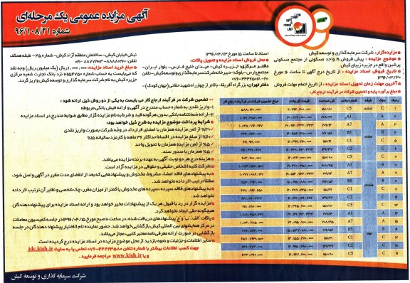 مزایده,مزایده پیش فروش 19 واحد مسکونی
