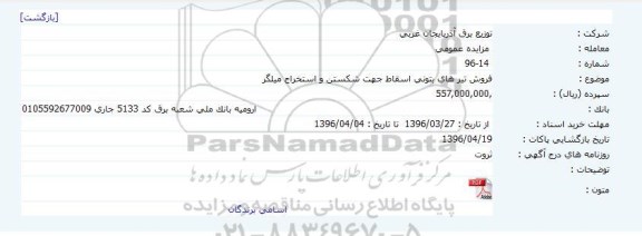مزایده فروش تیرهای بتونی