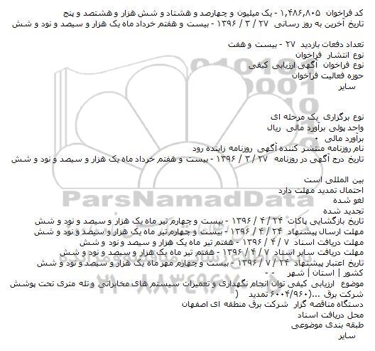 ارزیابی کیفی توان انجام نگهداری و تعمیرات سیستم های مخابراتی تمدید