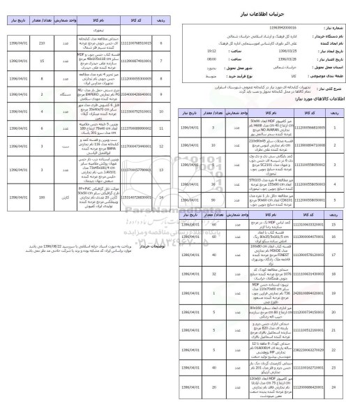 استعلام, استعلام تجهیزات کتابخانه ای 