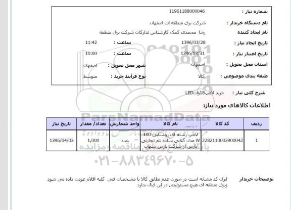 استعلام ,استعلام خرید لامپ 18 وات LED