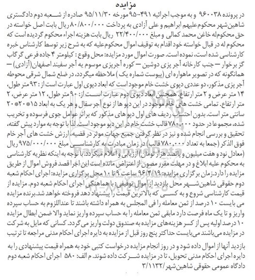 مزایده,مزایده دو عدد دپوی خشت خام