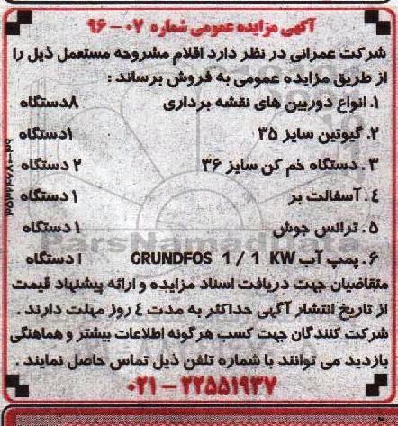 آگهی مزایده عمومی,مزایده انواع دوربین های نقشه برداری....