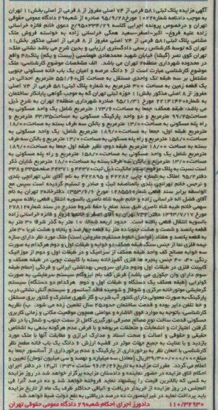 مزایده,مزایده یک باب خانه مسکونی جنوبی به مساحت 551/60 مترمربع کلاسه 950334.29