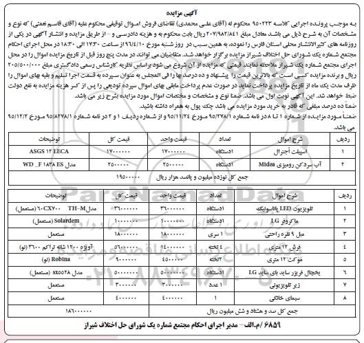 مزایده, مزایده اسپیلت اجنرال ... 