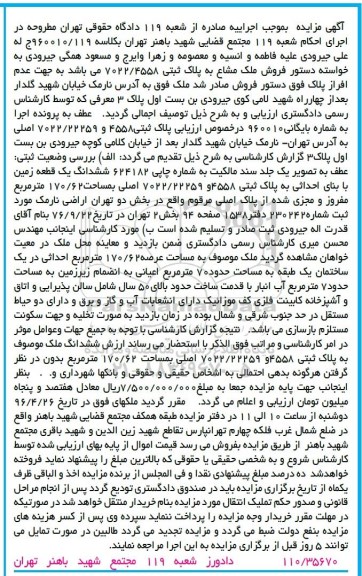 مزایده,مزایده ششدانگ زمین به مساحت 170.62متر