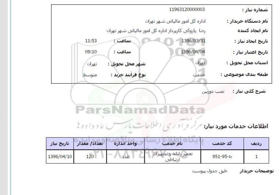 استعلام نصب دوربین 