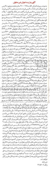 مزایده,مزایده ششدانگ پلاک های 103 و 123 و 28 فرعی