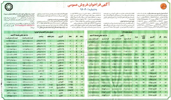 مزایده,مزایده فروش قطعات واحد تجاری.مسکونی آموزشی