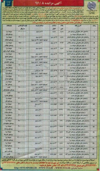 مزایده,مزایده فروش املاک روستایی مازاد بر نیاز