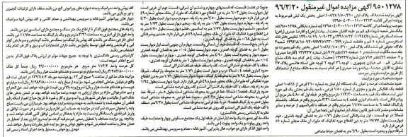 مزایده,مزایده ششدانگ پلاک ثبتی 10861/1/50/310 اصلی