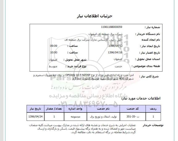 استعلام اجرا نصب و راه اندازی فیبر نوری