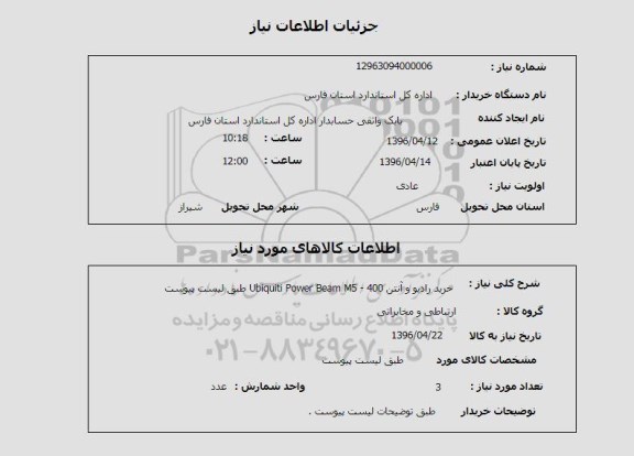 استعلام خرید رادیو و آنتن
