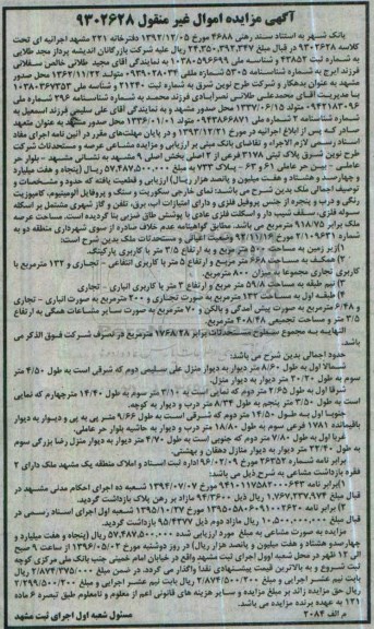 مزایده,مزایده پلاک ثبتی 3178 فرعی از دو اصلی