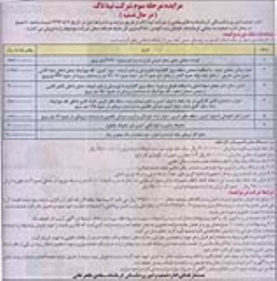 مزایده ملک کارخانه نوبت سوم