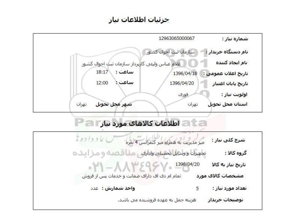 استعلام میز مدیریت به همراه میز کنفرانس 4 نفره