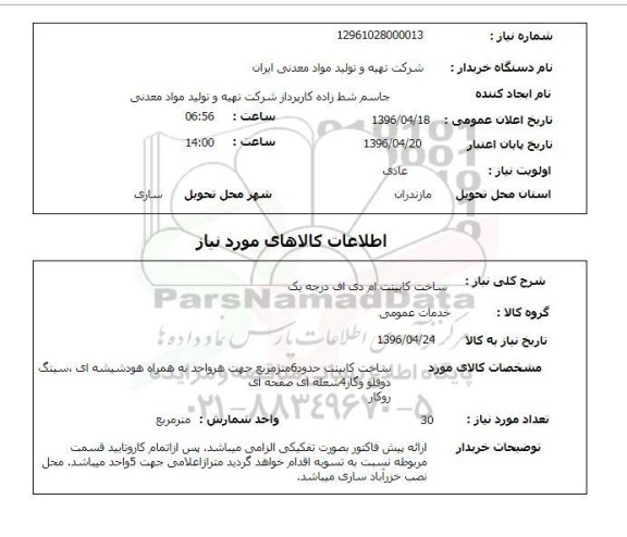 استعلام ساخت کابینت