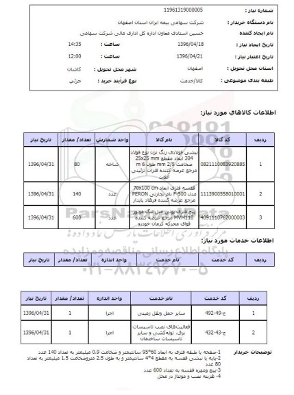 استعلام , استتعلام نبشی فولادی زنگ نزن 