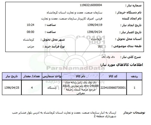 استعلام, استعلام دی وی دی