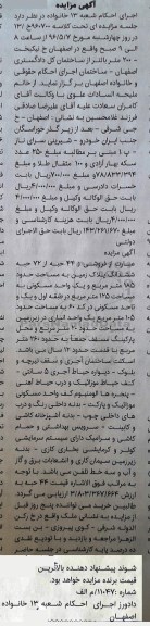 مزایده,مزایده 44 حبه از 72 حبه ششدانگ پلاک زمین 185متر