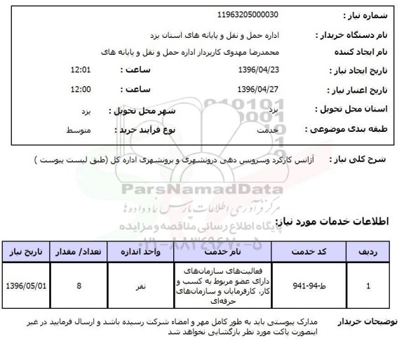 استعلام ,استعلام آژانس کارکرد و سرویس دهی درونشهری و برونشهری