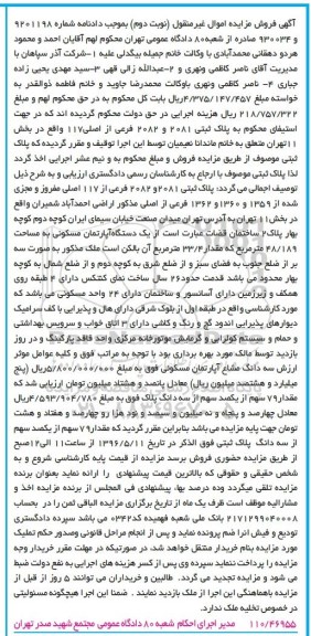 مزایده,مزایده پلاک ثبتی 2081 و 2082 فرعی از 117 اصلی 
