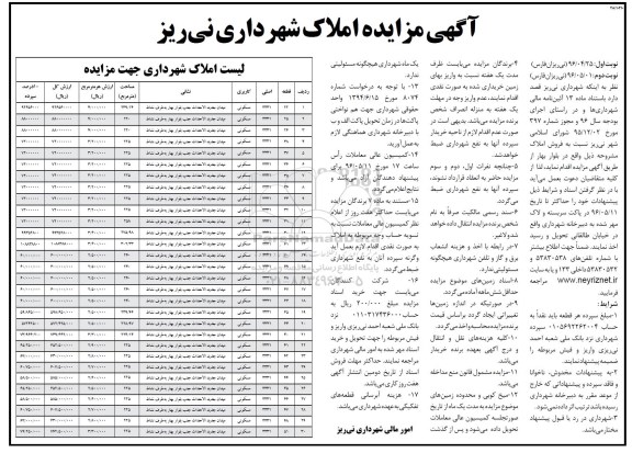 مزایده,مزایده فروش املاک کاربری مسکونی 