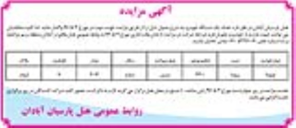 آگهی مزایده , مزایده تعداد یکدستگاه خودرو 96/4/25