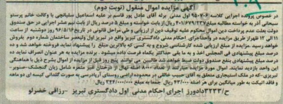 مزایده, مزایده تعداد 8000 اصله نهال از درختان غیر مثمره نوبت دوم