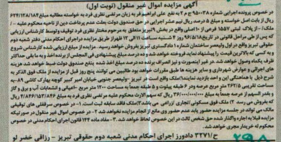 مزایده ,مزایده ملک مساحت 262.5متر